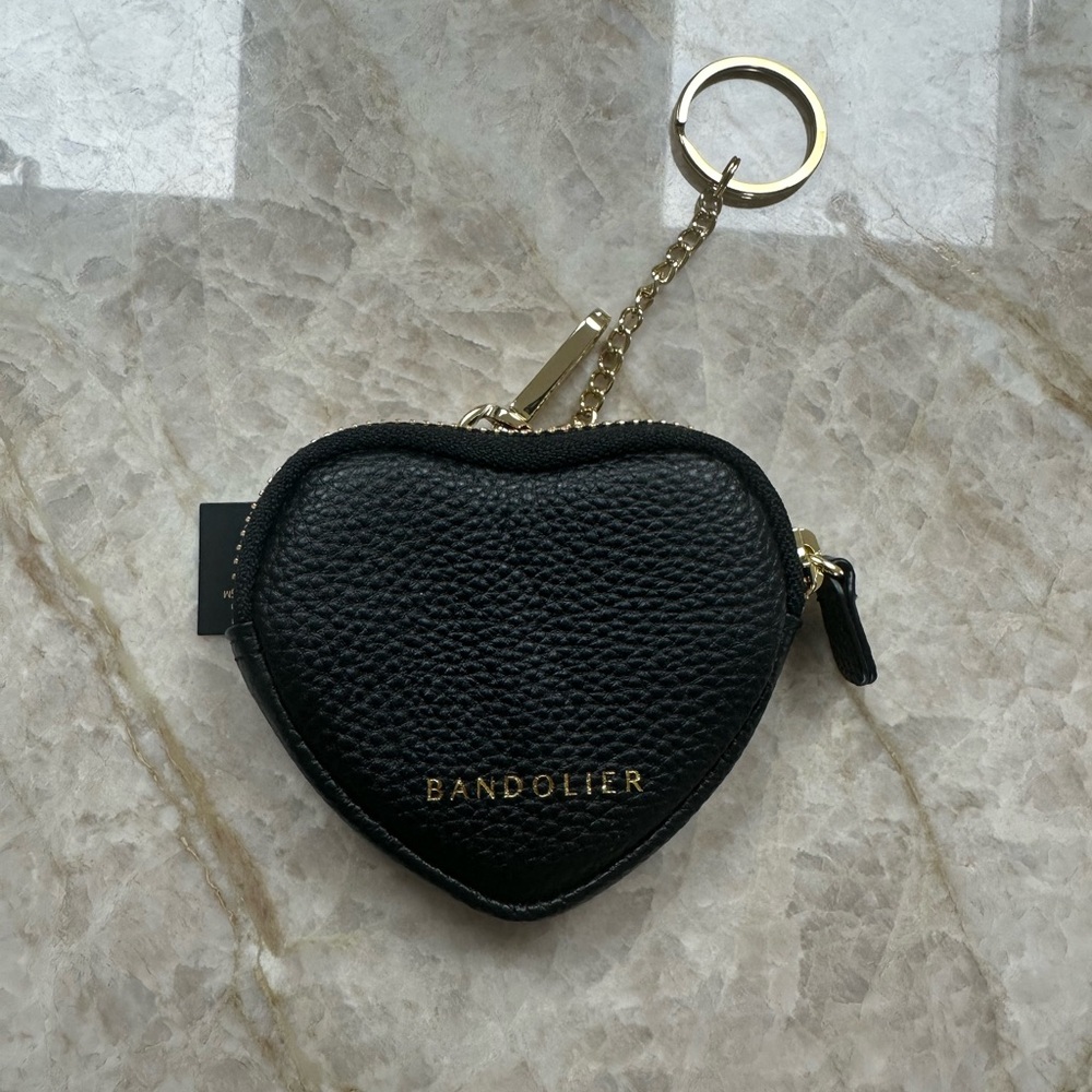 bandolier key chain coin purse. brand new gold hardware
